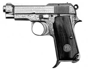 An engraved and nickel plated model 1931 pistol.