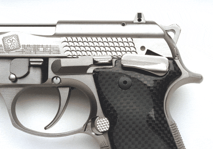 Beretta pistol model Billennium safety lever down