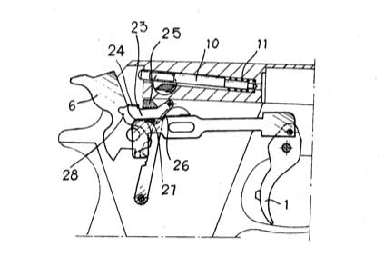 US Patent Office 4282795 - SAFETY FOR AN AUTOMATIC PISTOL